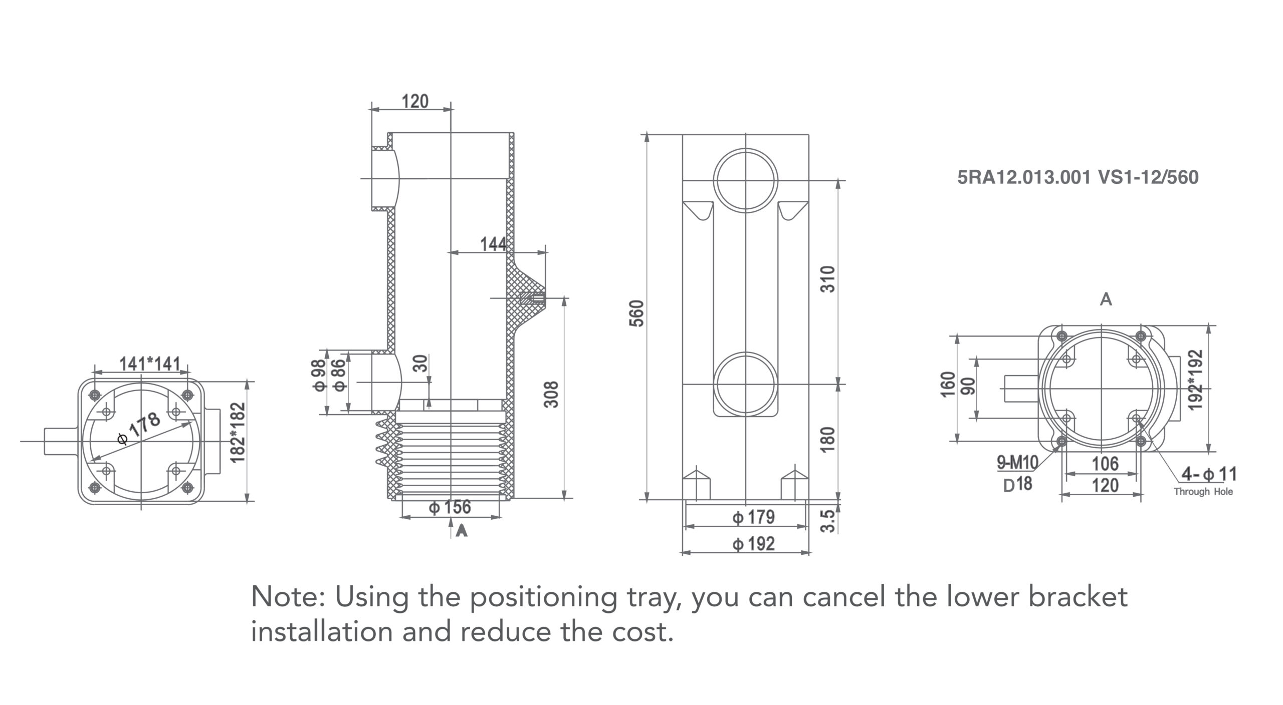 5RA12.013.001 VS1-12-560 Insulator Cylinder