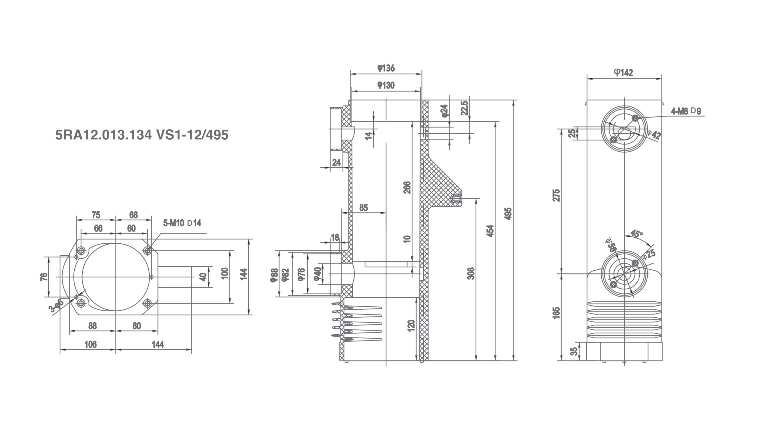 5RA12.013.134 VS1-12-495 Insulator Cylinder