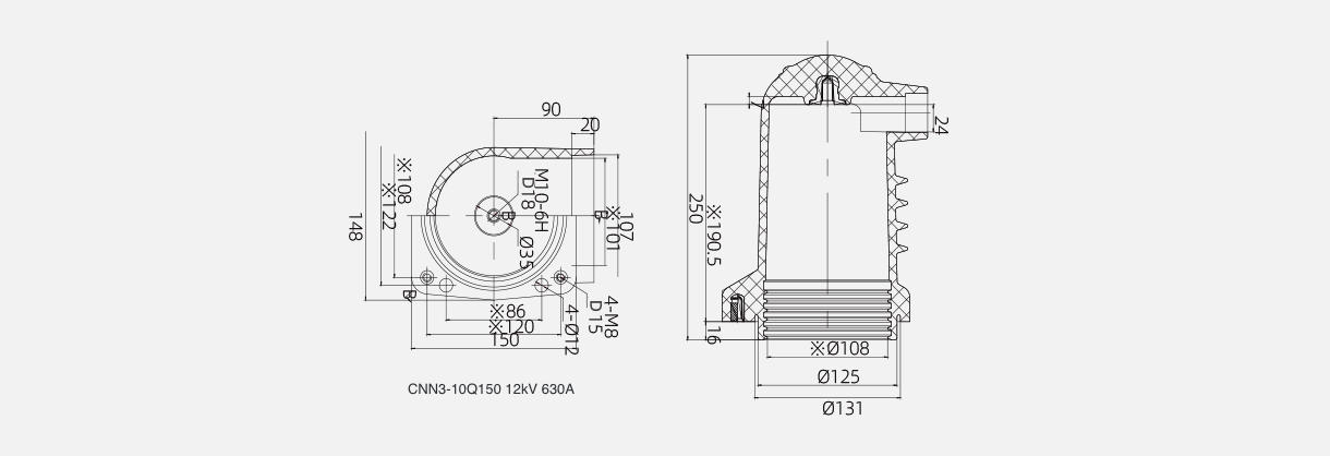 Epoxy Resin Cast Contact Box - CHN3-10Q 150 12kV 630A Indoor