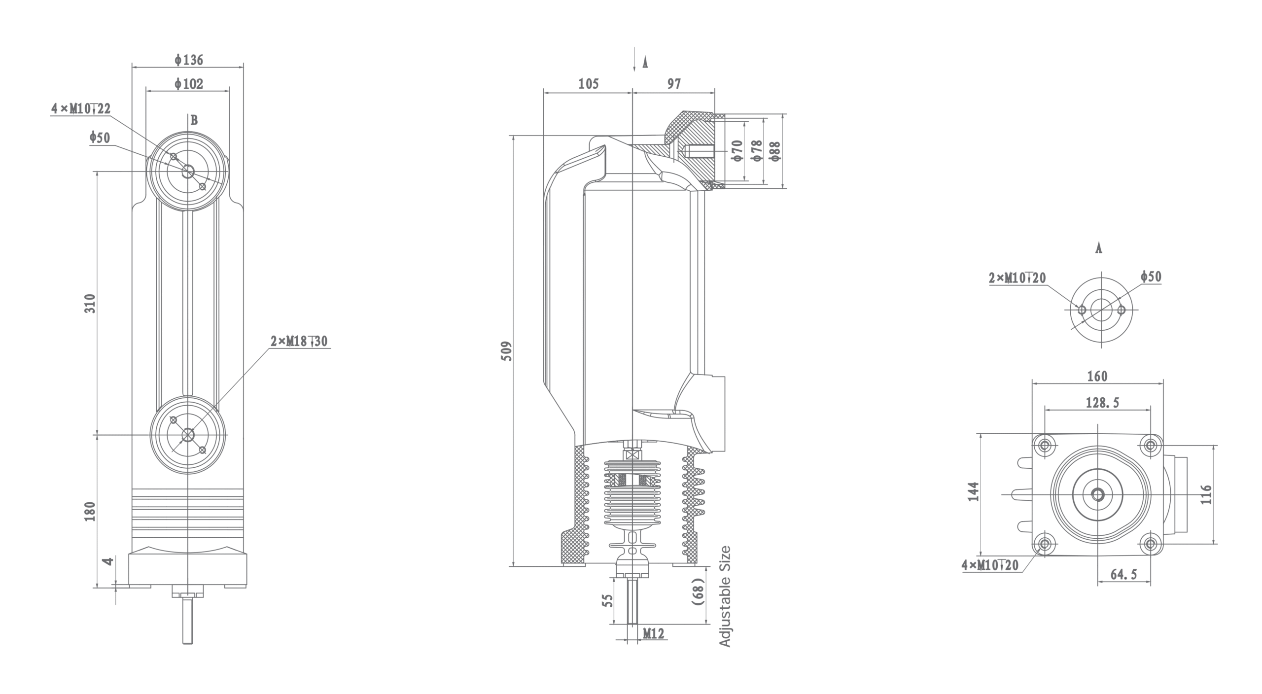 RZP5.023 12 kV Embedded Pole, 2500A
