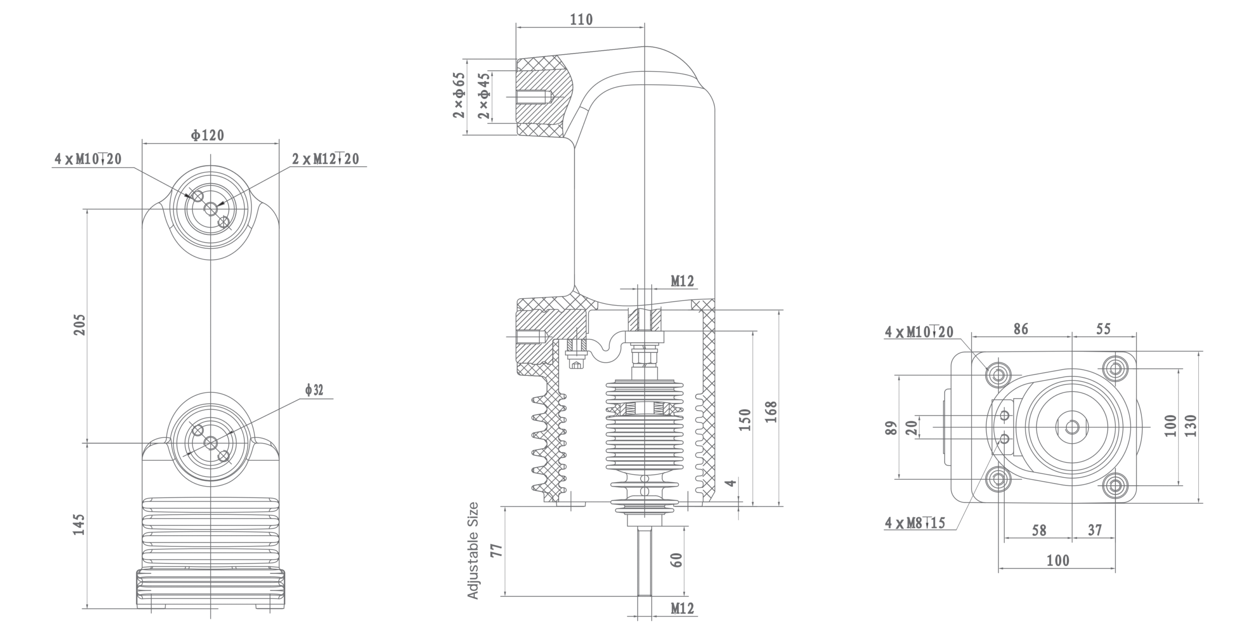 RZP5.027c-d 12 kV Embedded Pole, 1250A