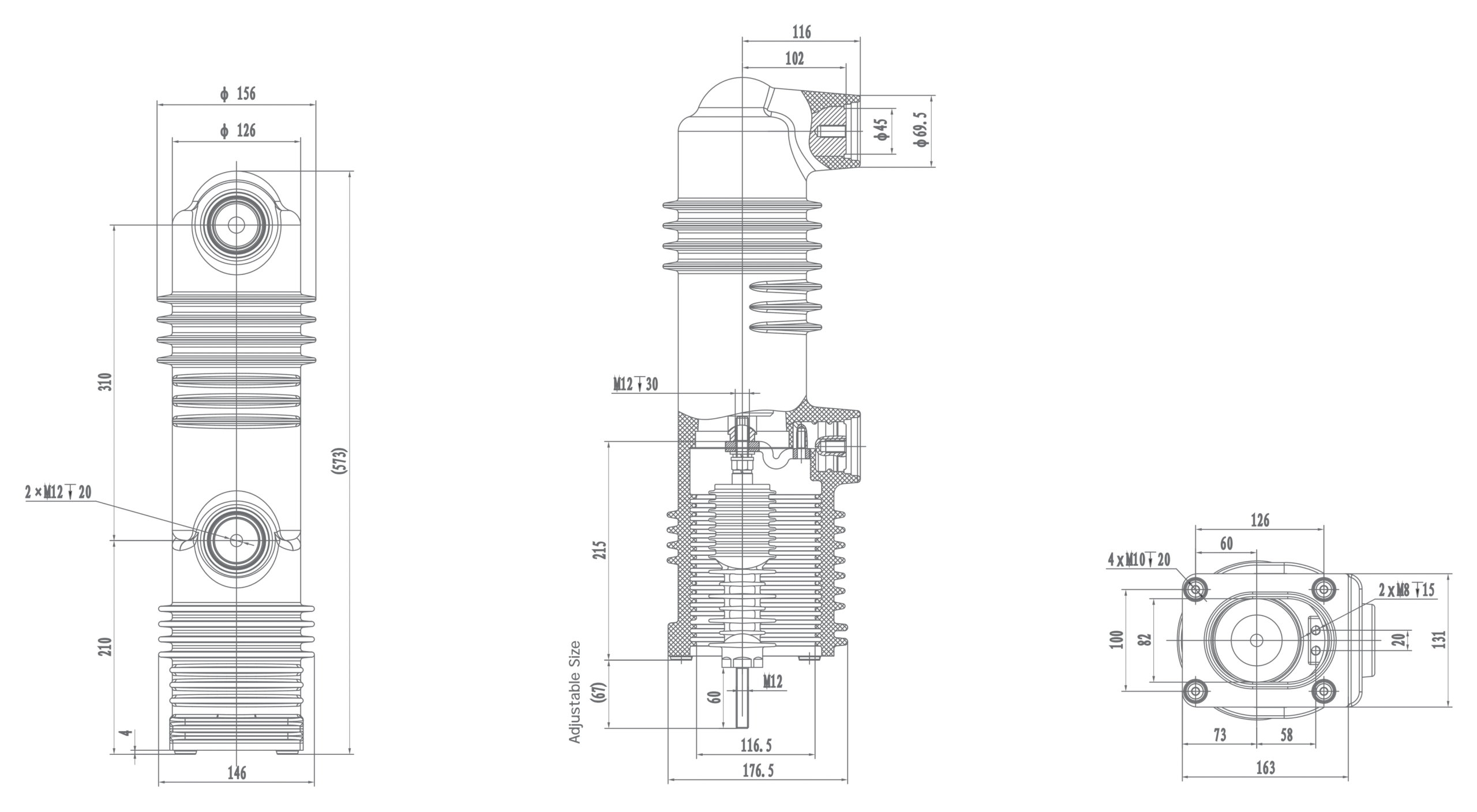 RZP5.047 24 kV Embedded Pole, 1250A