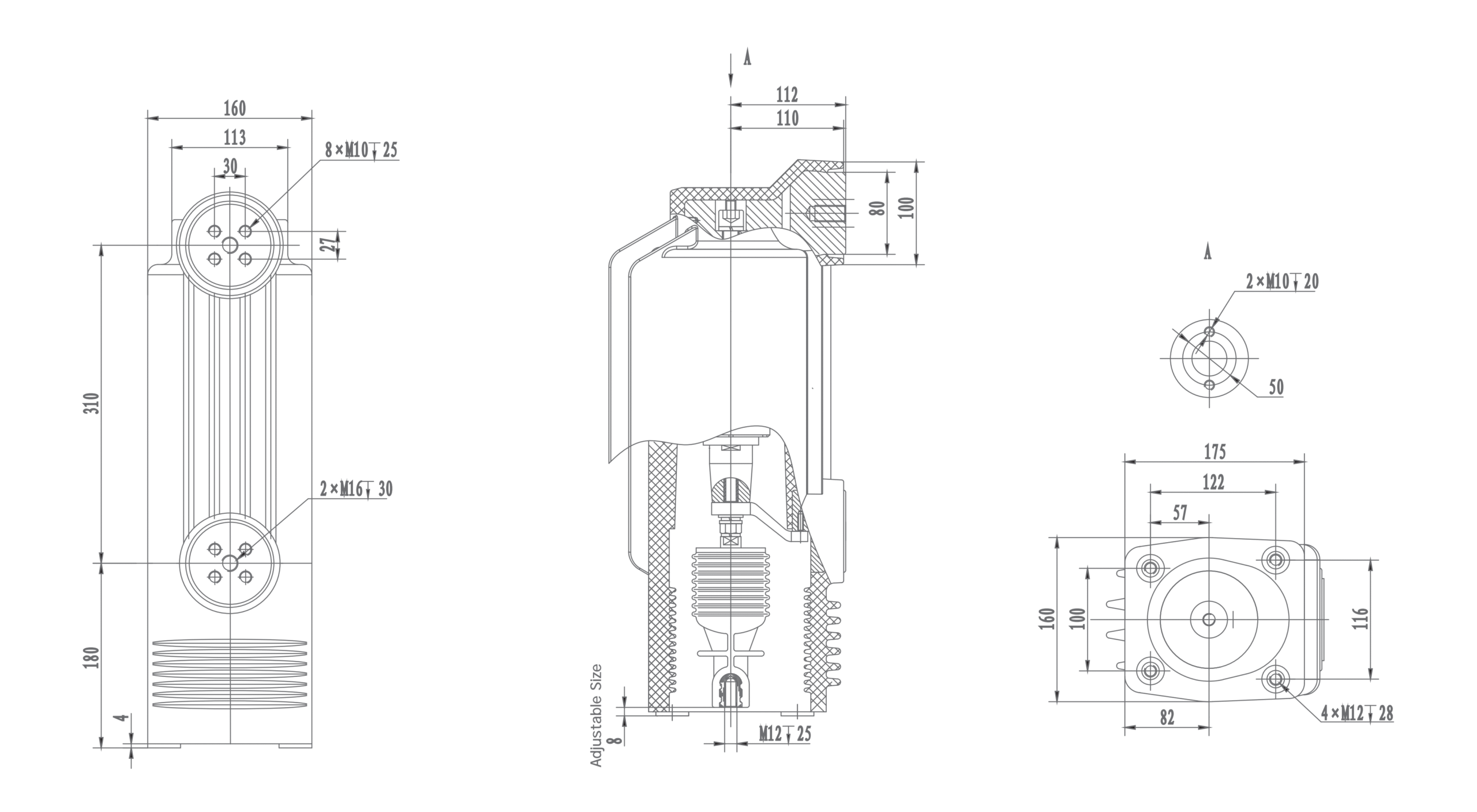RZP5.076e 12 kV Embedded Pole, 1250A