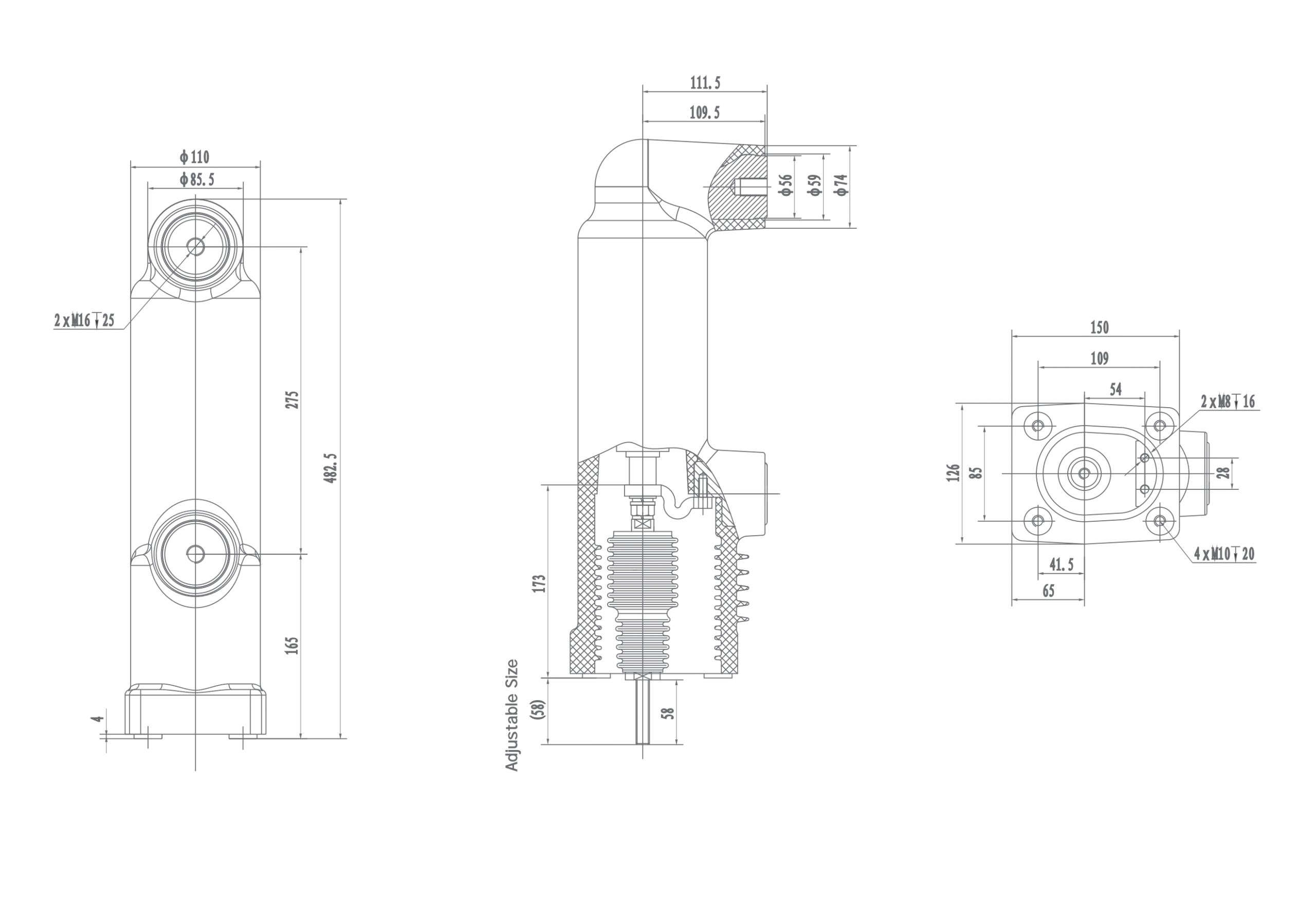 RZP5.078 12 kV Embedded Pole, 630A 1250A