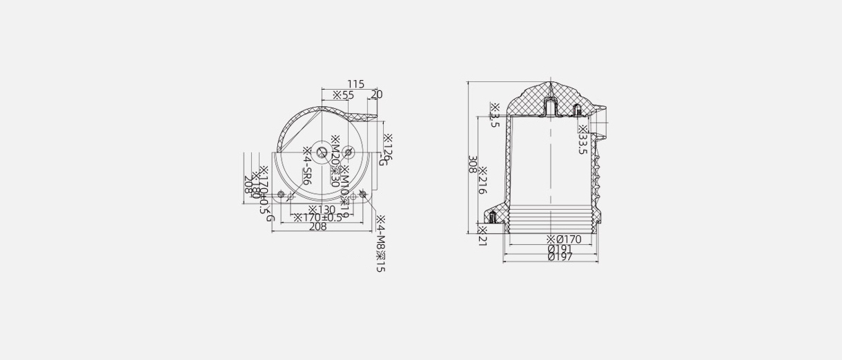 2000A Adjustable Contact Box - CH3-12KV208 1600-2000A Epoxy Resin IP67