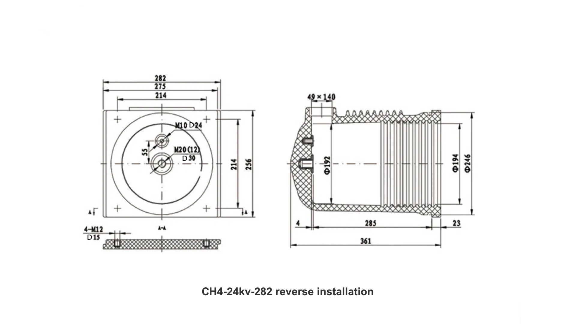 24KV Contact Box Reverse-Mounted Three-Way - CH4 282 1250-1600A 25kA Fully-Insulated