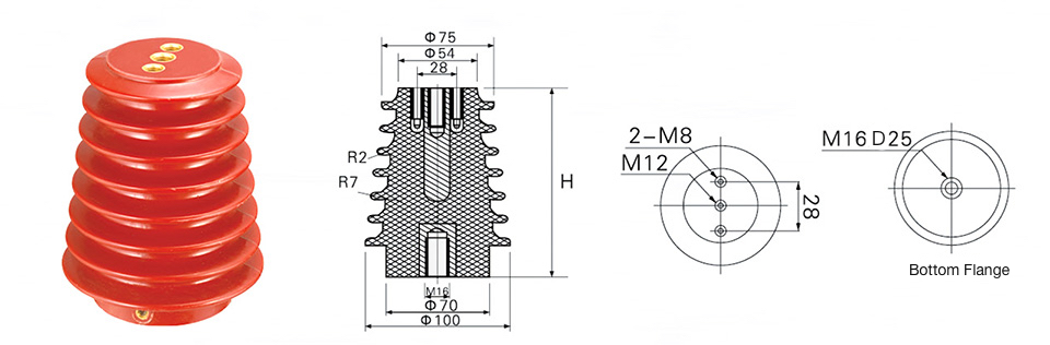 CG3-12kV 95 × 125, 140 (tower type)