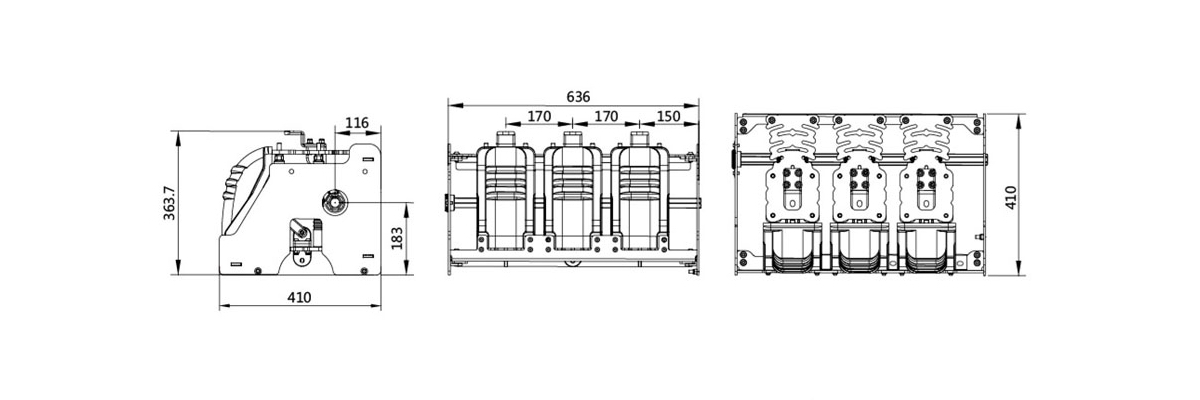 BE87G-12-630-3 Air Insulated Disconnector 12kV 630A - Type II SF6 Free Isolating Switch AIS Switchgear 20kA 25kA