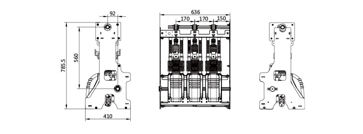 BE87XV-12-630-3 Air Insulated Circuit Breaker 12kV 630A - Type II SF6 Free Disconnector AIS Switchgear 20kA 25kA