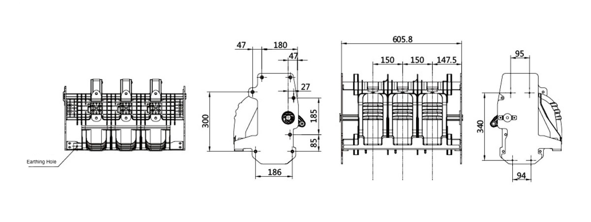 BEC-12-630A PT Isolating Switch 12kV 630A - Voltage Transformer Disconnector SF6 Free Switchgear 20kA 25kA
