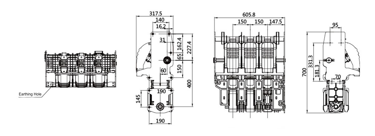BESSV-12-630A Upper Isolating Circuit Breaker 12kV 630A - SF6 Free Switchgear 20kA 25kA M2 C2 IP67 Sealed