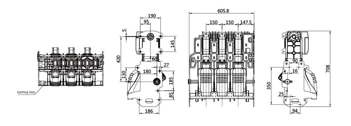 BESXV-12 Under Isolating Circuit Breaker 12kV 630A - SF6 Free Switchgear 20kA 25kA M2 C2 IP67 Sealed