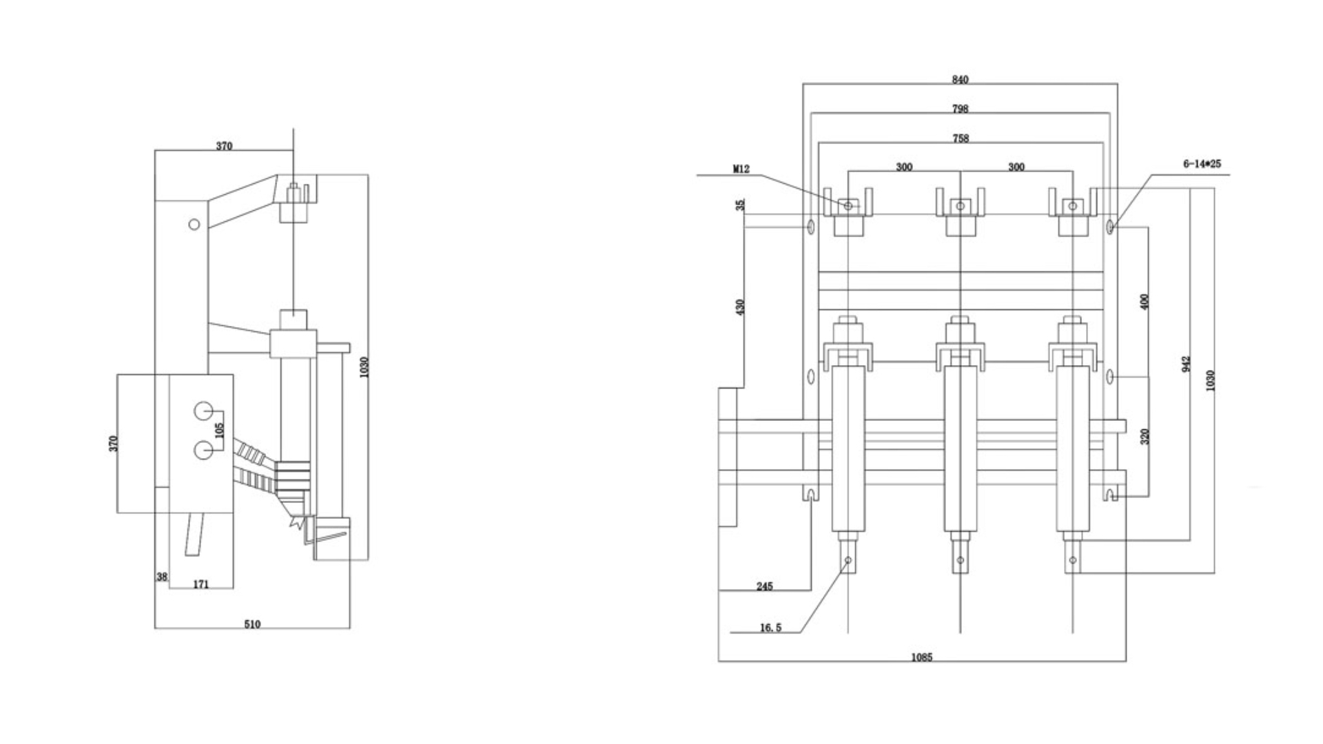 FKN12-24 Air Load Break Switch 24kV 630A - Compressed Air LBS FKRN12 Fuse Combination Indoor Switchgear