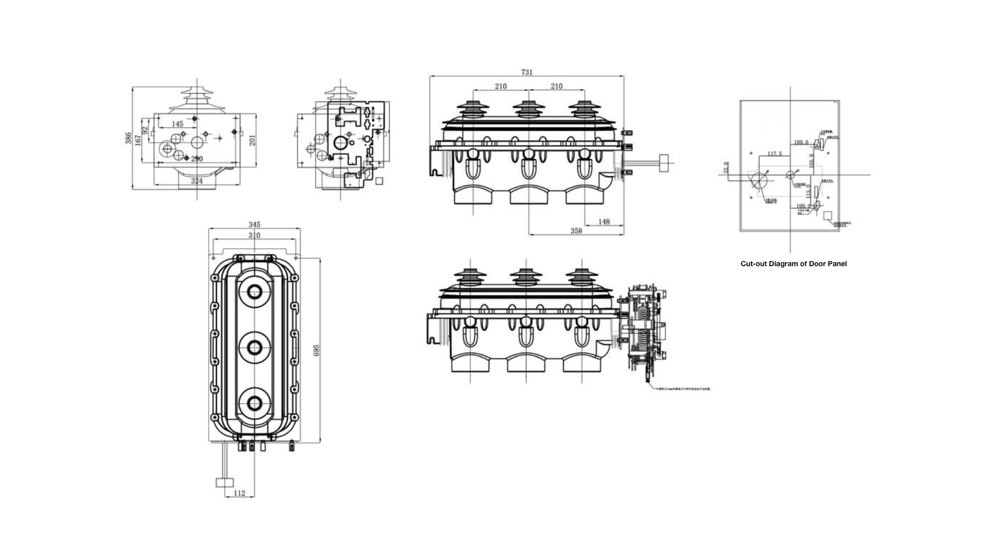 FLN36-12 SF6 Load Break Switch 12kV 630A - Indoor SF6 LBS RMU 62.5kA Peak 1530A Fuse Breaking