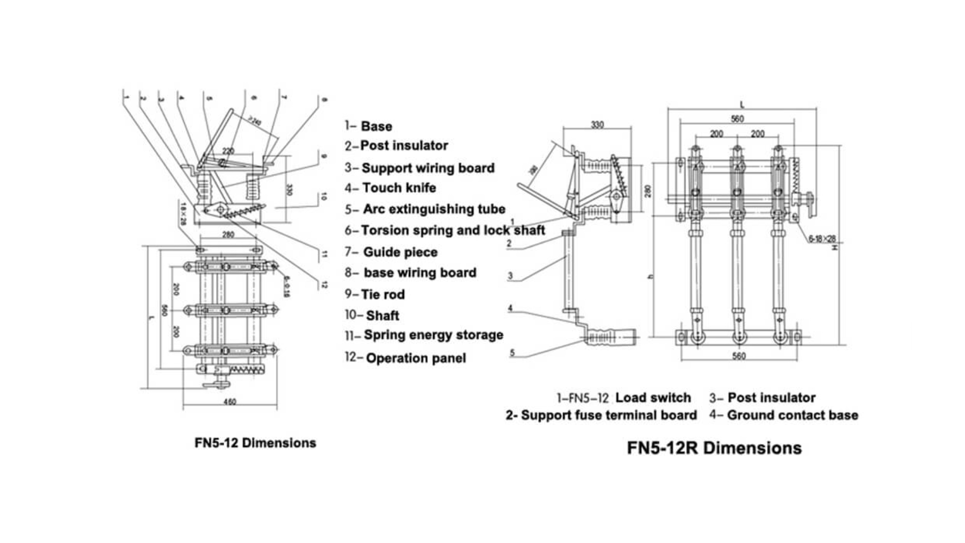 FN5-12R Load Break Switch 12kV 630A - Indoor HV LBS Fuse Combination 50kA Closing 31.5kA Peak