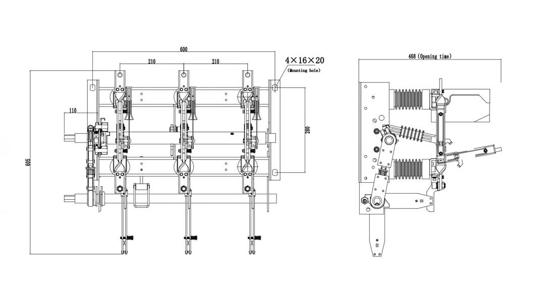FN7-12D Indoor Load Break Switch 12kV 630A - Medium Voltage LBS with Spring Mechanism or Vacuum Circuit Breaker