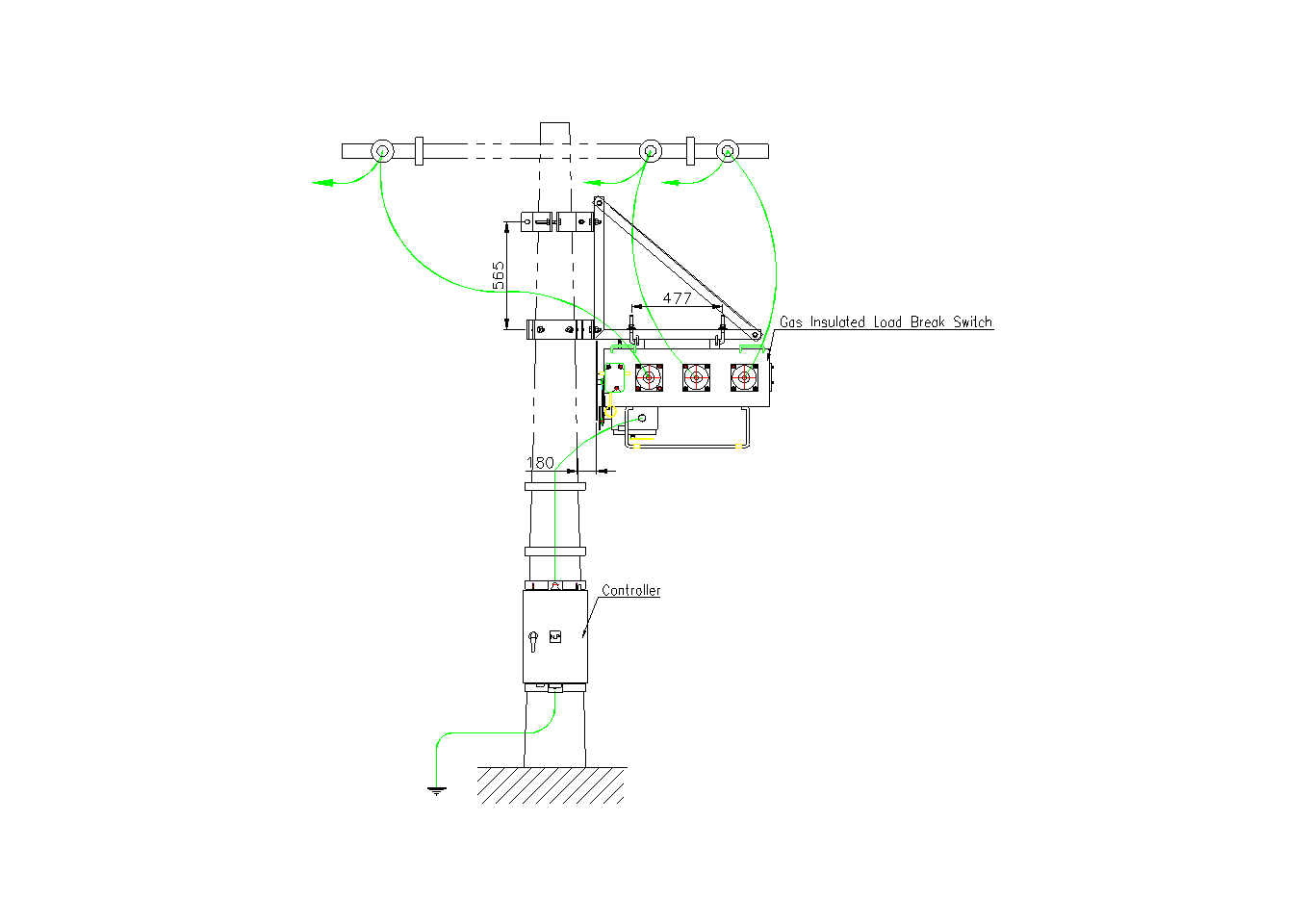 FW9-12 SF6 Load Break Switch 12kV 630A - Outdoor Sectionalizer Remote Control Stainless Steel 5000m