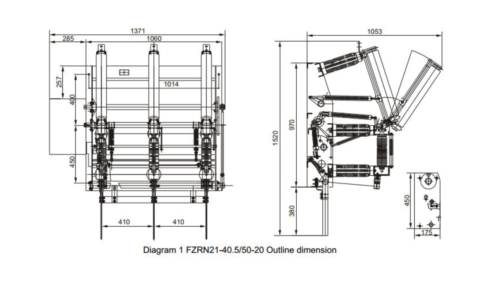 FZRN21-40.5 Vacuum Load Break Switch 40.5kV 1250A - Indoor MV LBS Fuse Combination 31.5kA Breaking