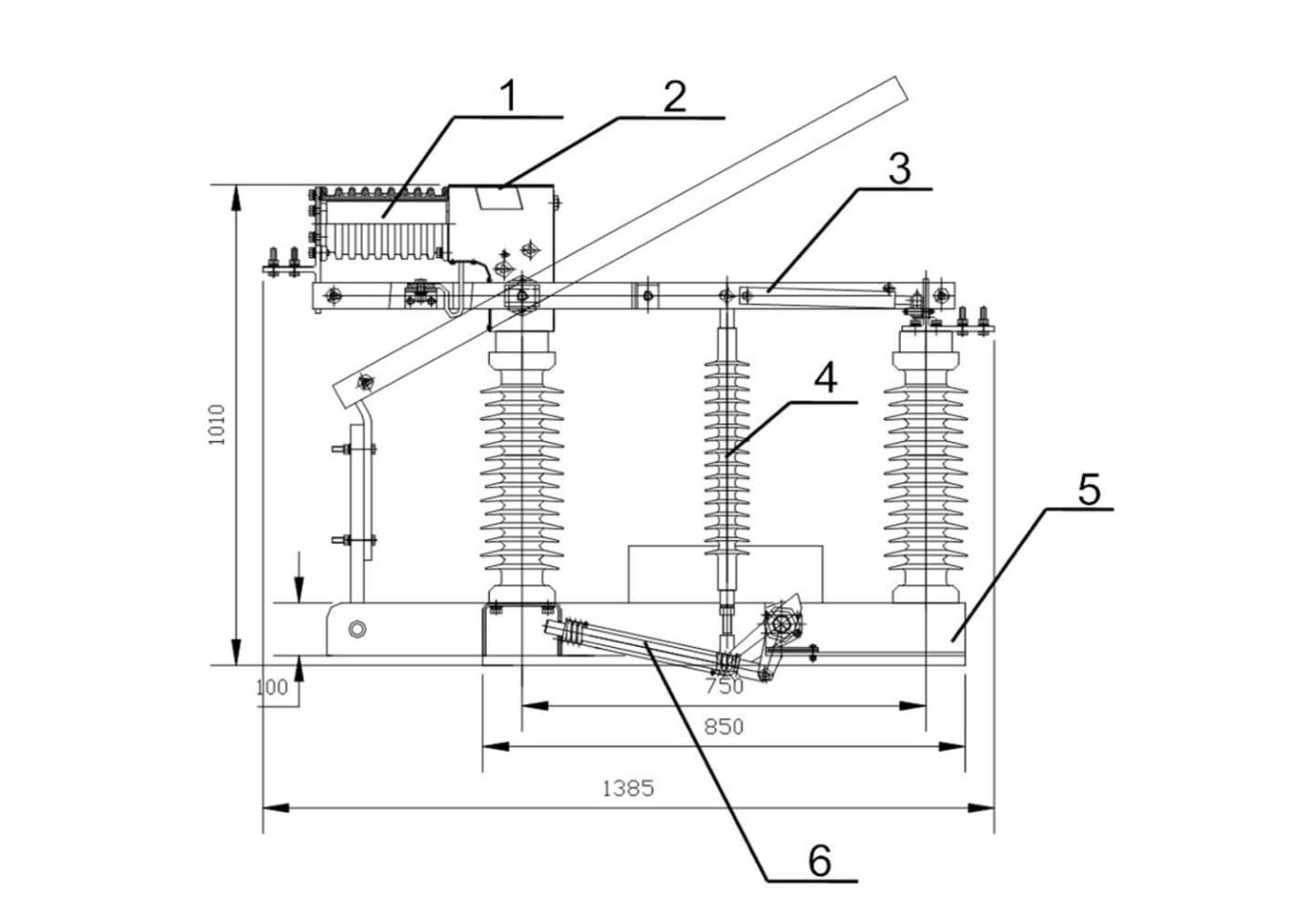 FZW32-40.5 Vacuum Load Break Switch 40.5kV 630A - Outdoor High Voltage Disconnect 10000 Cycles 1000m