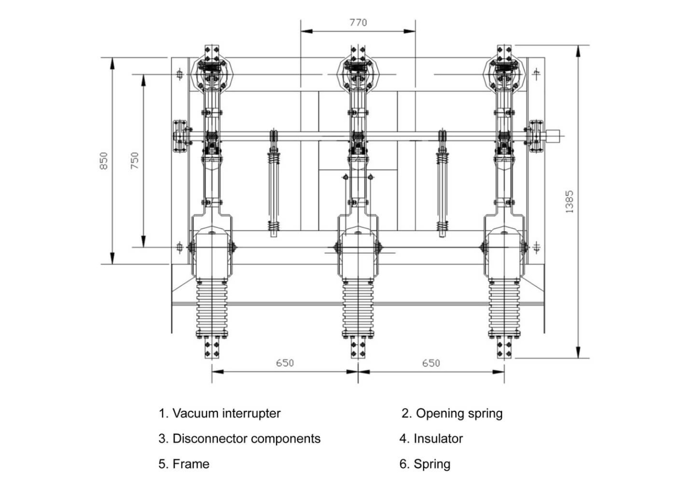 FZW32-40.5 Vacuum Load Break Switch 40.5kV 630A - Outdoor High Voltage Disconnect 10000 Cycles 1000m