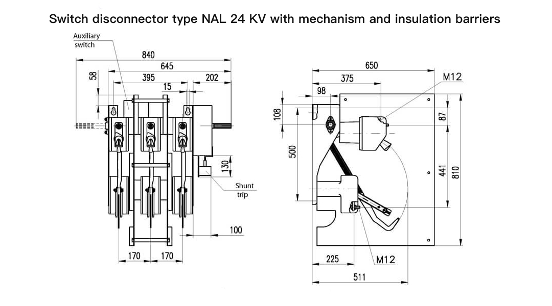 NAL FN18-12 Load Break Switch 12kV 630A - Medium Voltage LBS for RMU Similar to ABB Compact Modular Design