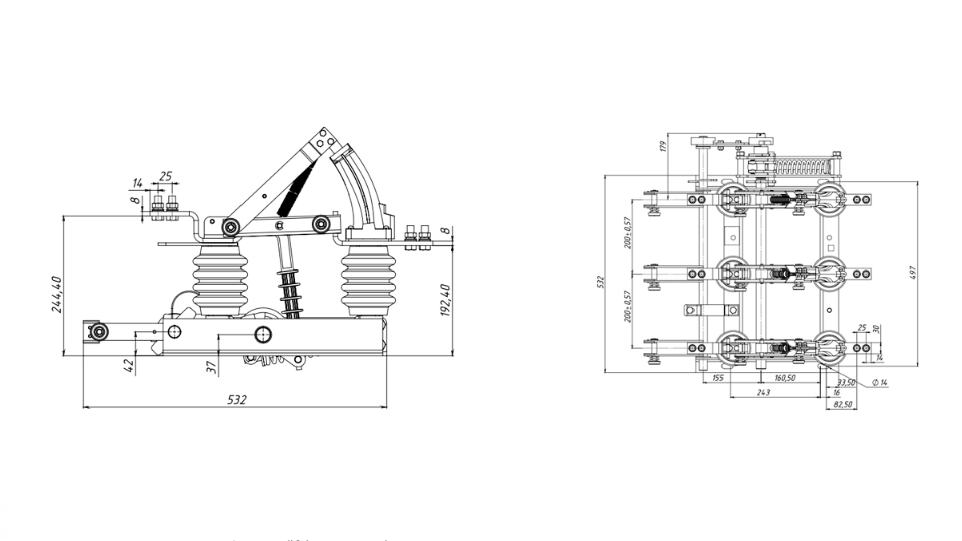 VNA-10 Russian Type Load Break Switch 10kV 630A - Indoor LBS with Earthing Switch VNA-L-10-630-20zp