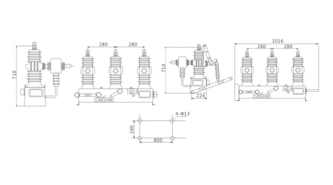 ZW43-12 Outdoor High Voltage Vacuum Circuit Breaker 12kV - Miniaturized Compact VCB Urban Rural Distribution Load Short-Circuit Current