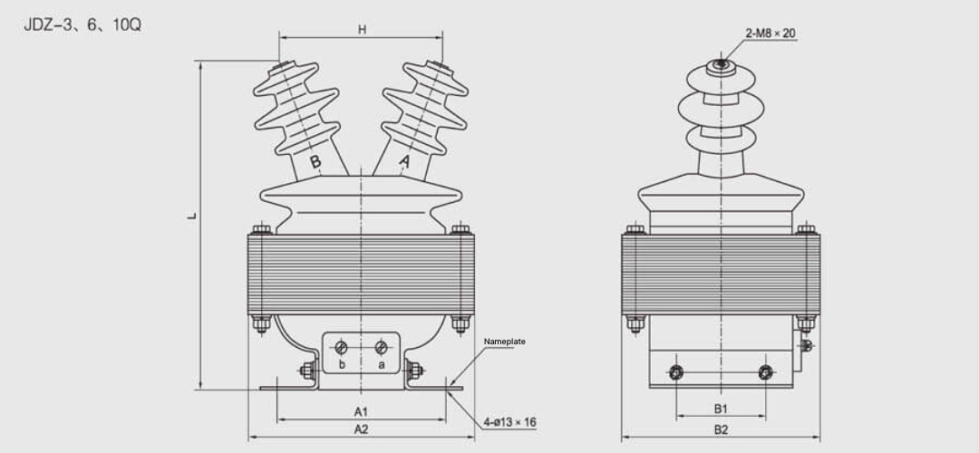 JDZ-3 6 10kV Voltage Transformer Indoor Single-Phase Epoxy Resin Casting PT - 3kV 6kV 10kV 0.2 0.5 1 3 6P Class Dual Secondary Winding 12 42 75kV Insulation 200-500VA Max Output
