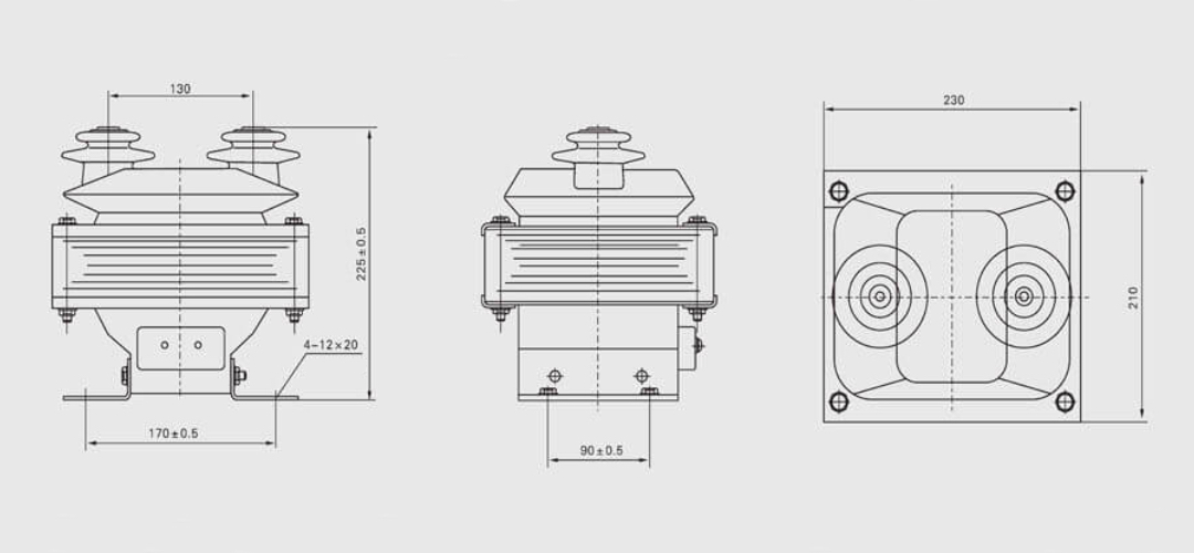 JDZ20 Voltage Transformer Indoor Single-Phase Semi-Closed Epoxy Resin Casting PT - 6kV 10kV Fully Insulated ZW8 Vacuum Circuit Breaker Compatible 12 42 75kV Insulation Compact Design
