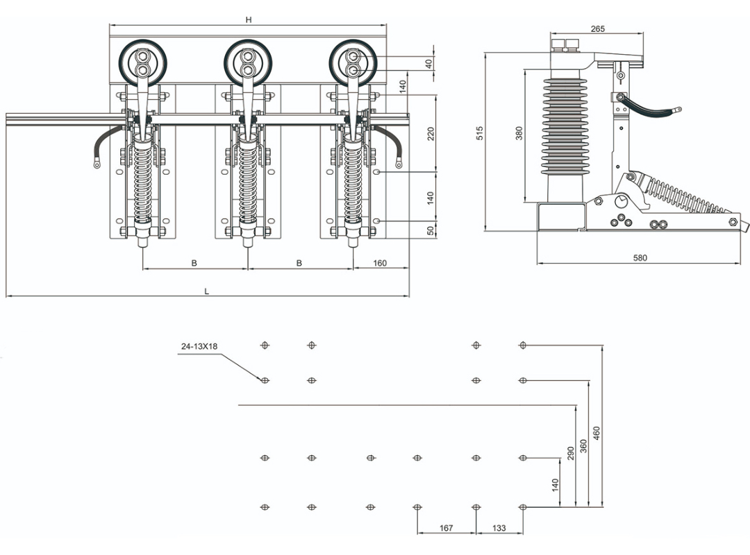 JN22-40.5-31.5 Indoor HV Earthing Switch 35-40.5kV 31.5kA - 80kA Making Current 95kV Power Frequency 185kV Lightning Impulse KYN Switchgear Compatible