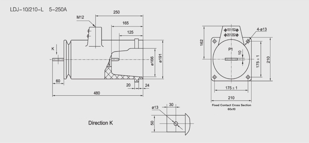 LDJ-10(Q)-210 Current Transformer 10kV Indoor Epoxy Resin - 5-1250A Multi-Winding 0.2S 0.5S 5P10 Class 12 42 75kV Insulation Compact Design GB1208 IEC60044-1